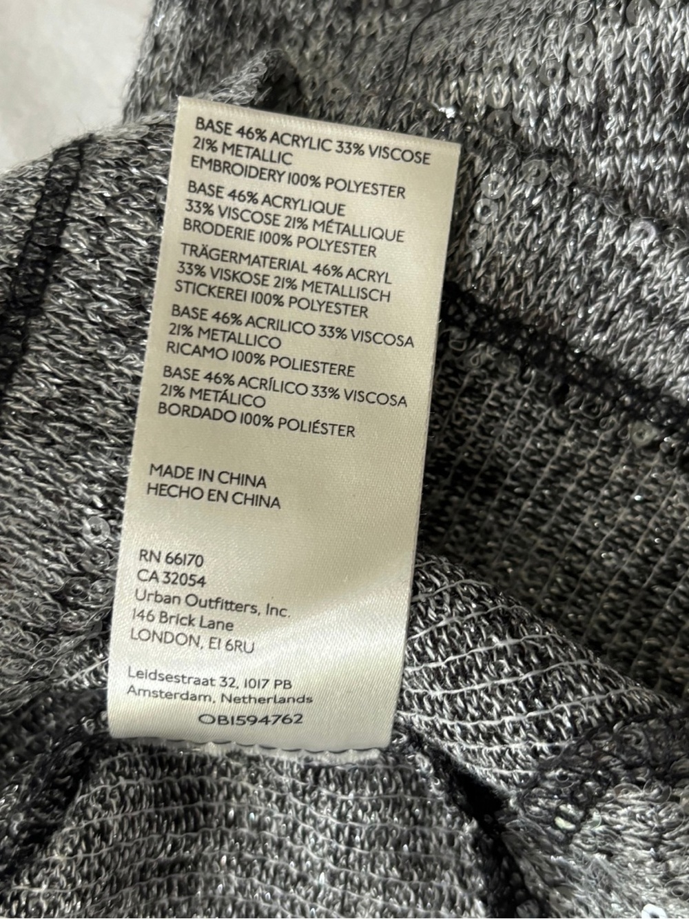 Pilcro Anthropologie Gray Sequin Metallic Knit Pullover Top XS - Picture 8 of 8